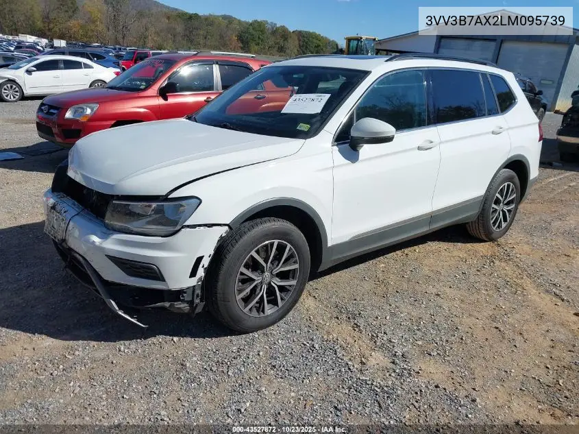 3VV3B7AX2LM095739 2020 Volkswagen Tiguan 2.0T Se/2.0T Se R-Line Black/2.0T Sel