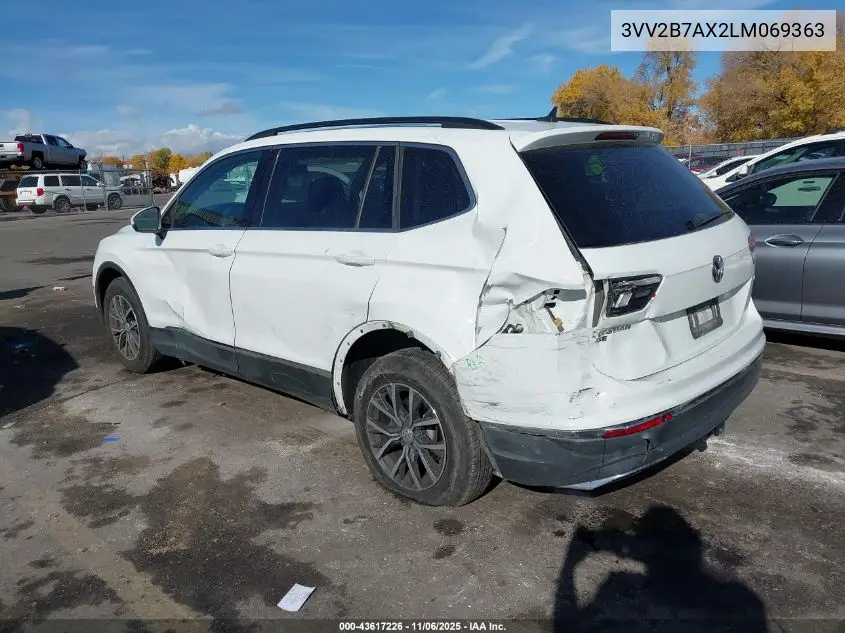 3VV2B7AX2LM069363 2020 Volkswagen Tiguan 2.0T Se/2.0T Se R-Line Black/2.0T Sel