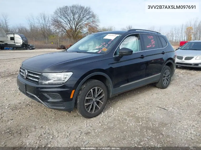 3VV2B7AX5LM097691 2020 Volkswagen Tiguan 2.0T Se/2.0T Se R-Line Black/2.0T Sel
