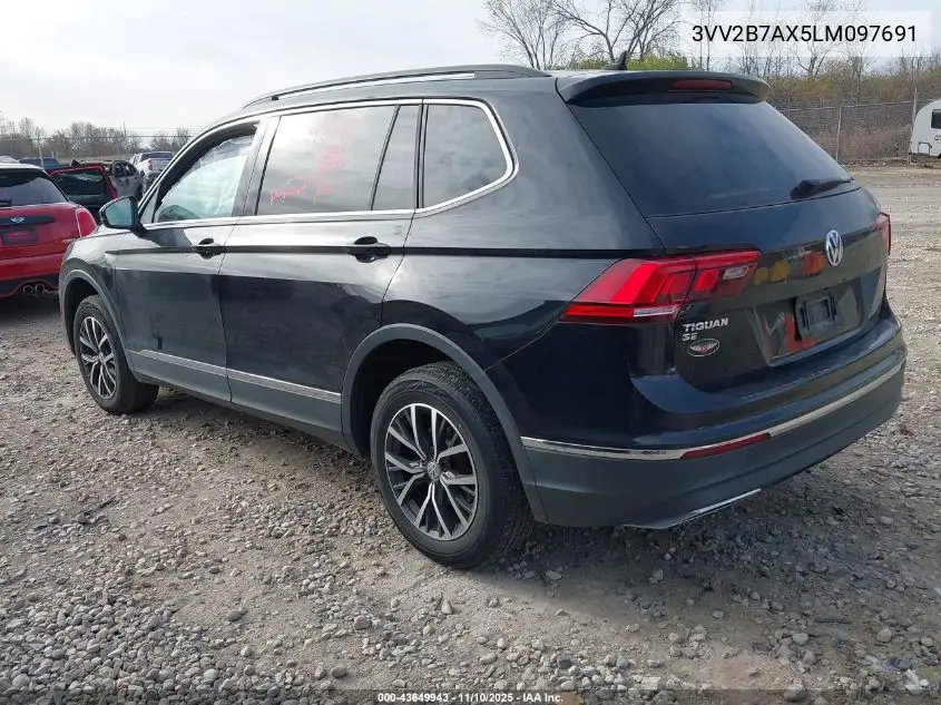 3VV2B7AX5LM097691 2020 Volkswagen Tiguan 2.0T Se/2.0T Se R-Line Black/2.0T Sel