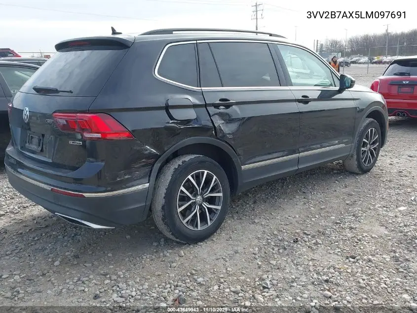 3VV2B7AX5LM097691 2020 Volkswagen Tiguan 2.0T Se/2.0T Se R-Line Black/2.0T Sel