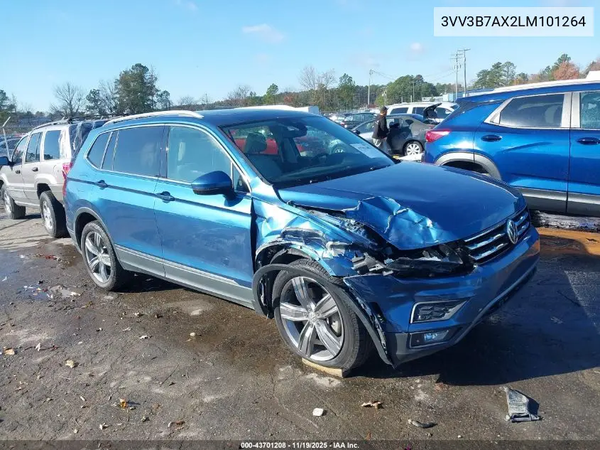 3VV3B7AX2LM101264 2020 Volkswagen Tiguan 2.0T Se/2.0T Se R-Line Black/2.0T Sel