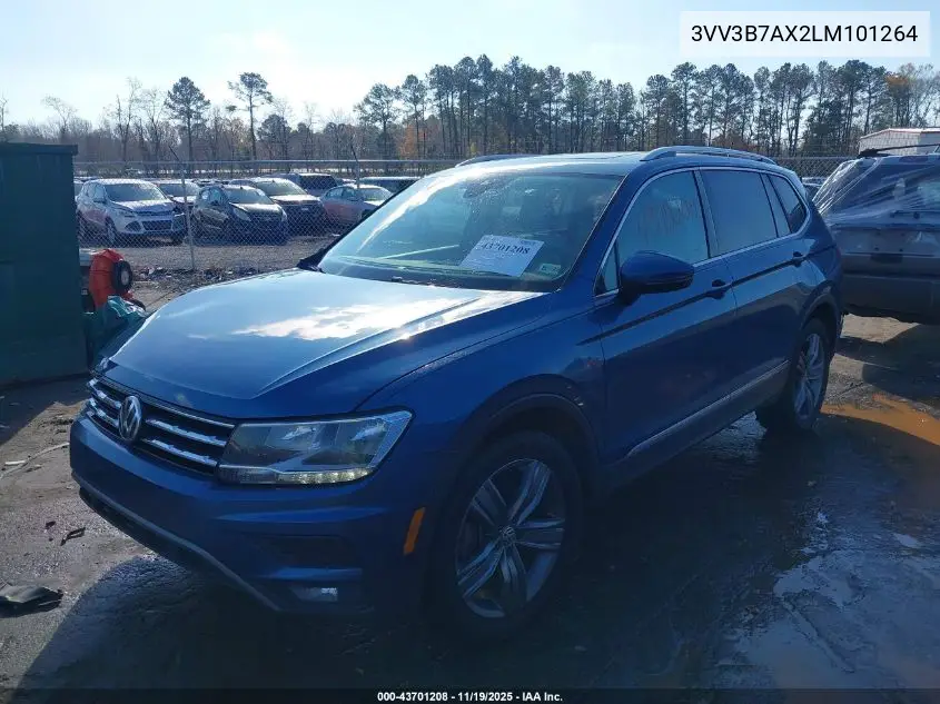 3VV3B7AX2LM101264 2020 Volkswagen Tiguan 2.0T Se/2.0T Se R-Line Black/2.0T Sel