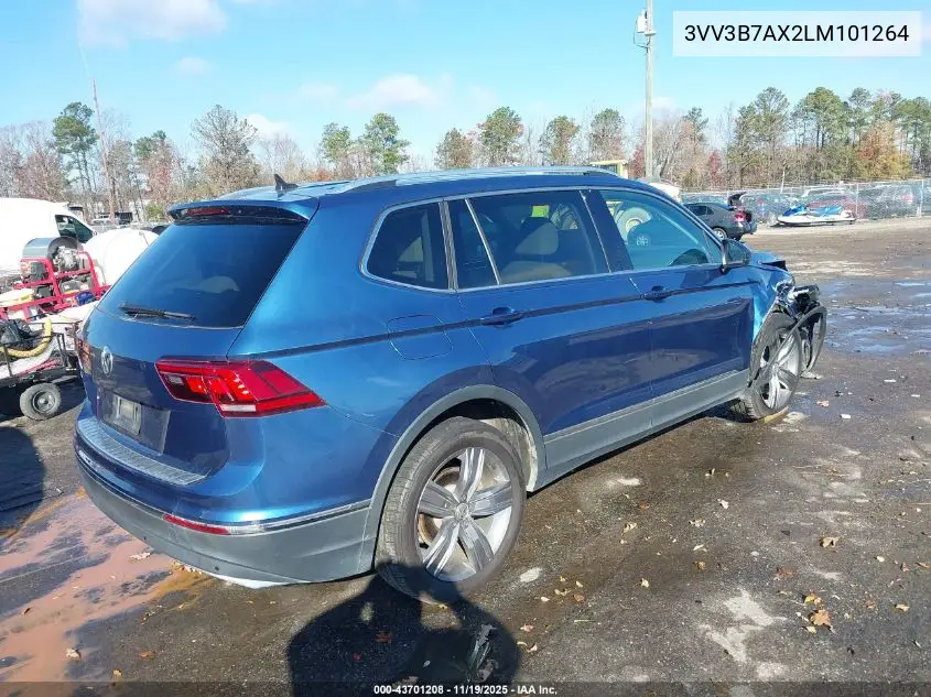 3VV3B7AX2LM101264 2020 Volkswagen Tiguan 2.0T Se/2.0T Se R-Line Black/2.0T Sel