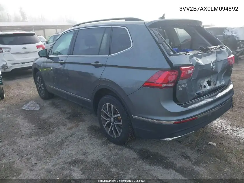 3VV2B7AX0LM094892 2020 Volkswagen Tiguan 2.0T Se/2.0T Se R-Line Black/2.0T Sel