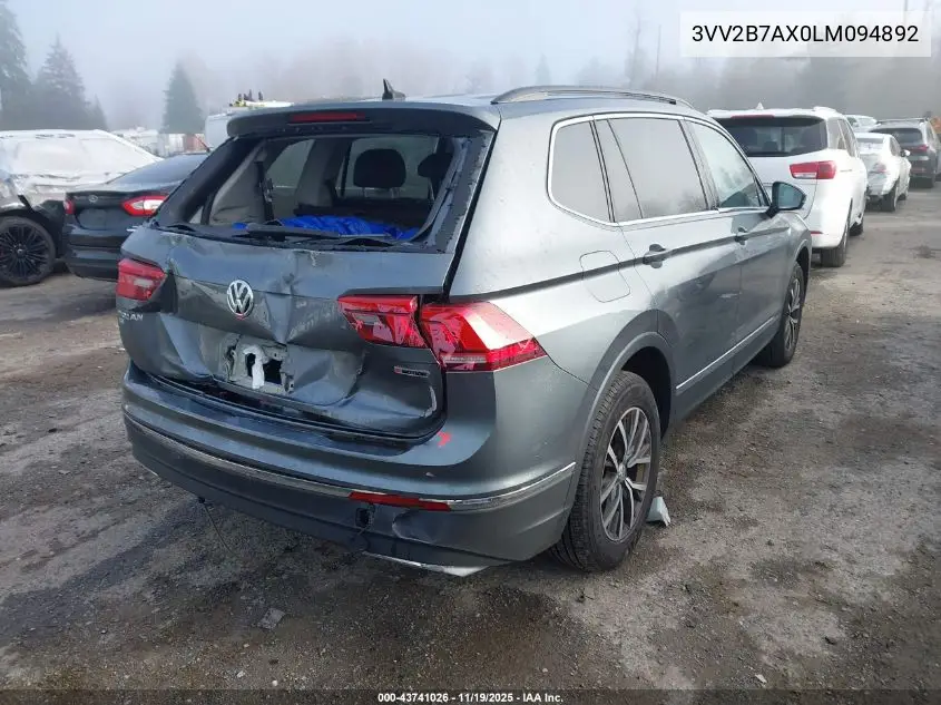 3VV2B7AX0LM094892 2020 Volkswagen Tiguan 2.0T Se/2.0T Se R-Line Black/2.0T Sel