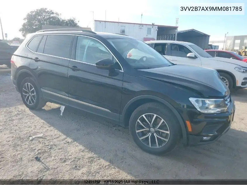 3VV2B7AX9MM081785 2021 Volkswagen Tiguan 2.0T Se/2.0T Se R-Line Black/2.0T Sel