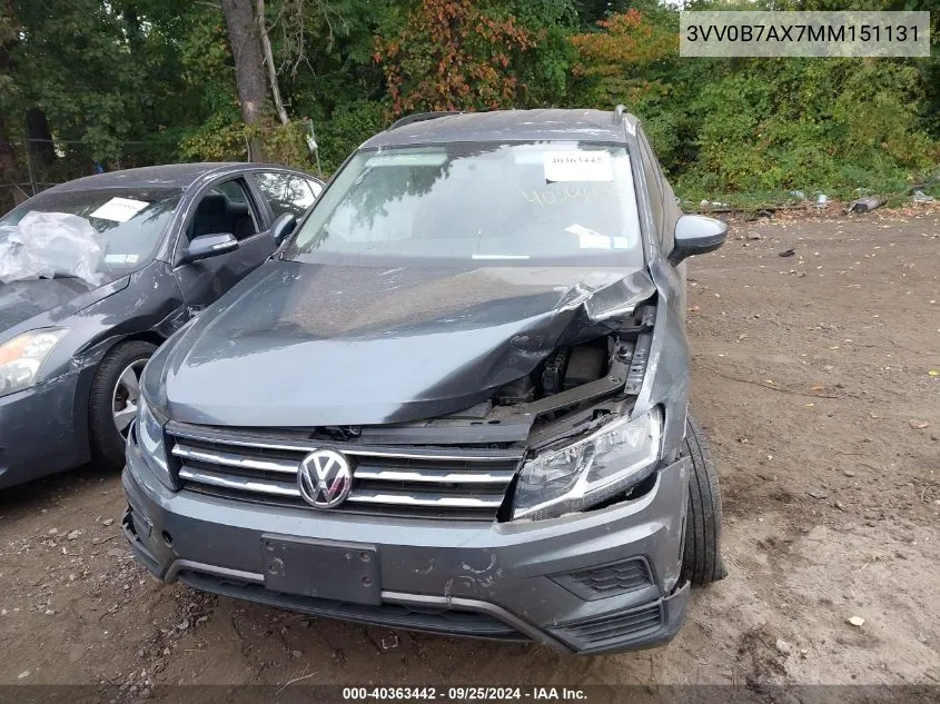 3VV0B7AX7MM151131 2021 Volkswagen Tiguan 2.0T S