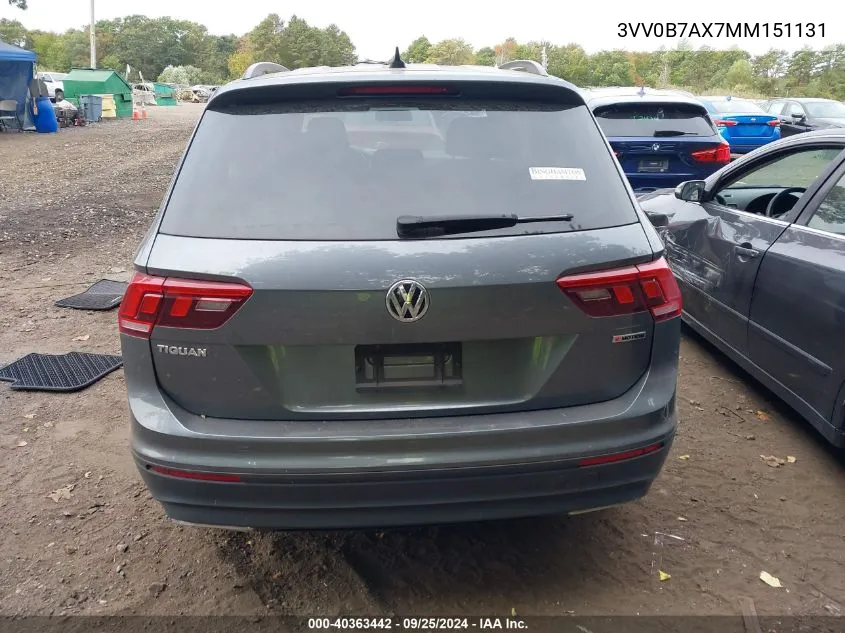 3VV0B7AX7MM151131 2021 Volkswagen Tiguan 2.0T S