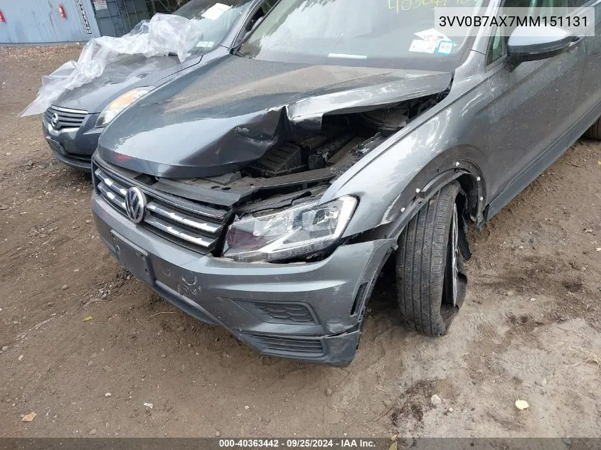 3VV0B7AX7MM151131 2021 Volkswagen Tiguan 2.0T S