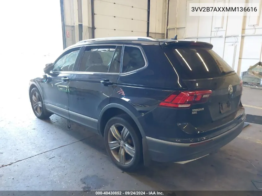 3VV2B7AXXMM136616 2021 Volkswagen Tiguan 2.0T Se/2.0T Se R-Line Black/2.0T Sel