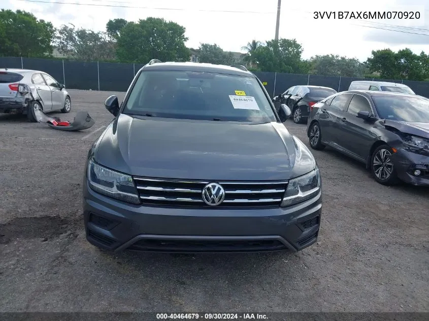 3VV1B7AX6MM070920 2021 Volkswagen Tiguan S