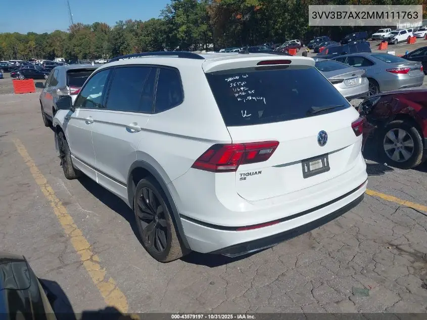 3VV3B7AX2MM111763 2021 Volkswagen Tiguan 2.0T Se/2.0T Se R-Line Black/2.0T Sel