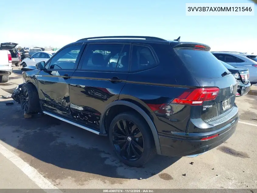 3VV3B7AX0MM121546 2021 Volkswagen Tiguan 2.0T Se/2.0T Se R-Line Black/2.0T Sel