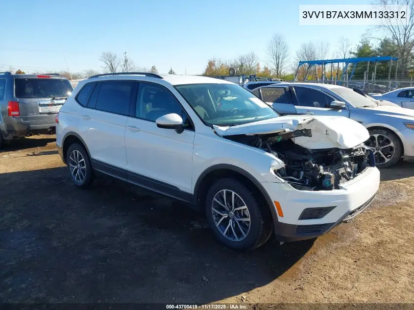 3VV1B7AX3MM133312 2021 Volkswagen Tiguan 2.0T S