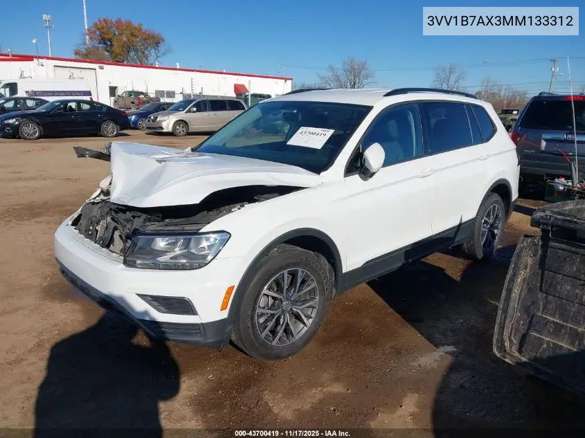 3VV1B7AX3MM133312 2021 Volkswagen Tiguan 2.0T S
