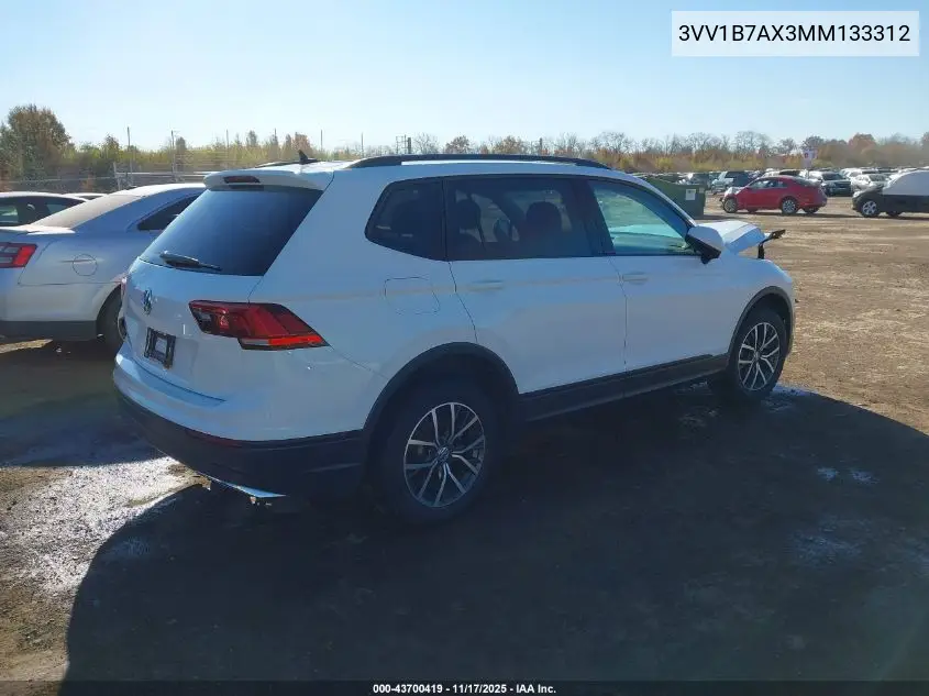 3VV1B7AX3MM133312 2021 Volkswagen Tiguan 2.0T S
