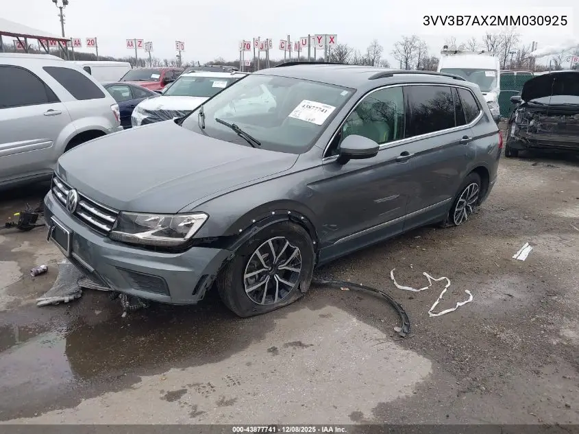 3VV3B7AX2MM030925 2021 Volkswagen Tiguan 2.0T Se/2.0T Se R-Line Black/2.0T Sel