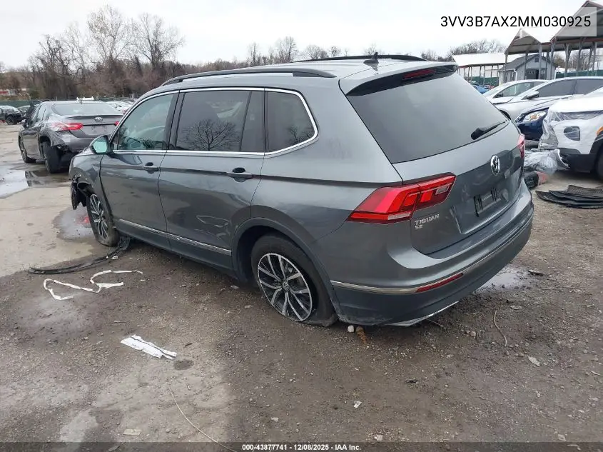 3VV3B7AX2MM030925 2021 Volkswagen Tiguan 2.0T Se/2.0T Se R-Line Black/2.0T Sel