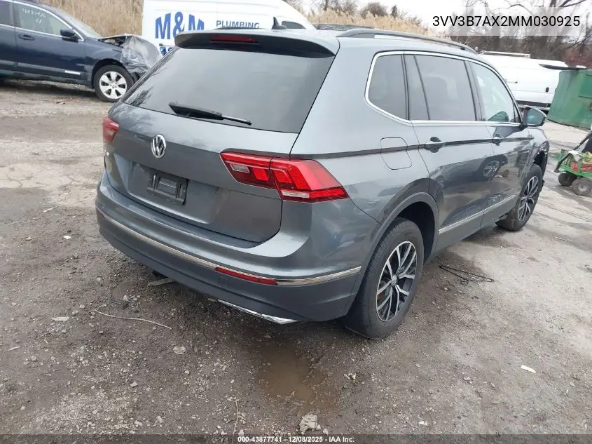 3VV3B7AX2MM030925 2021 Volkswagen Tiguan 2.0T Se/2.0T Se R-Line Black/2.0T Sel