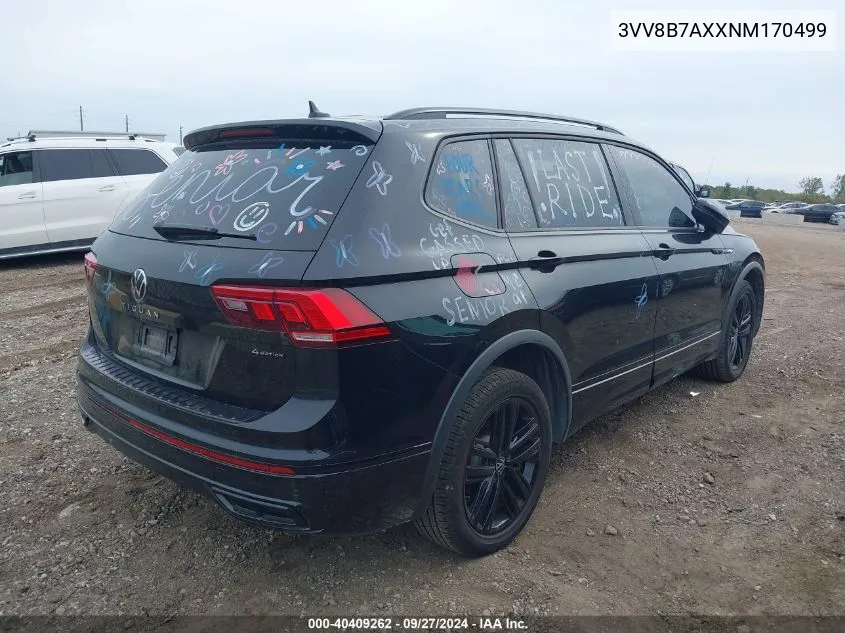 3VV8B7AXXNM170499 2022 Volkswagen Tiguan 2.0T Se R-Line Black