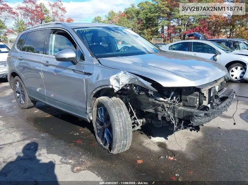 3VV2B7AX2NM118774 2022 Volkswagen Tiguan 2.0T Se