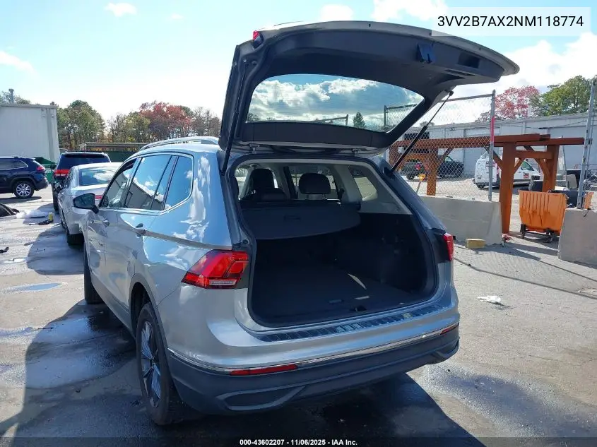 3VV2B7AX2NM118774 2022 Volkswagen Tiguan 2.0T Se