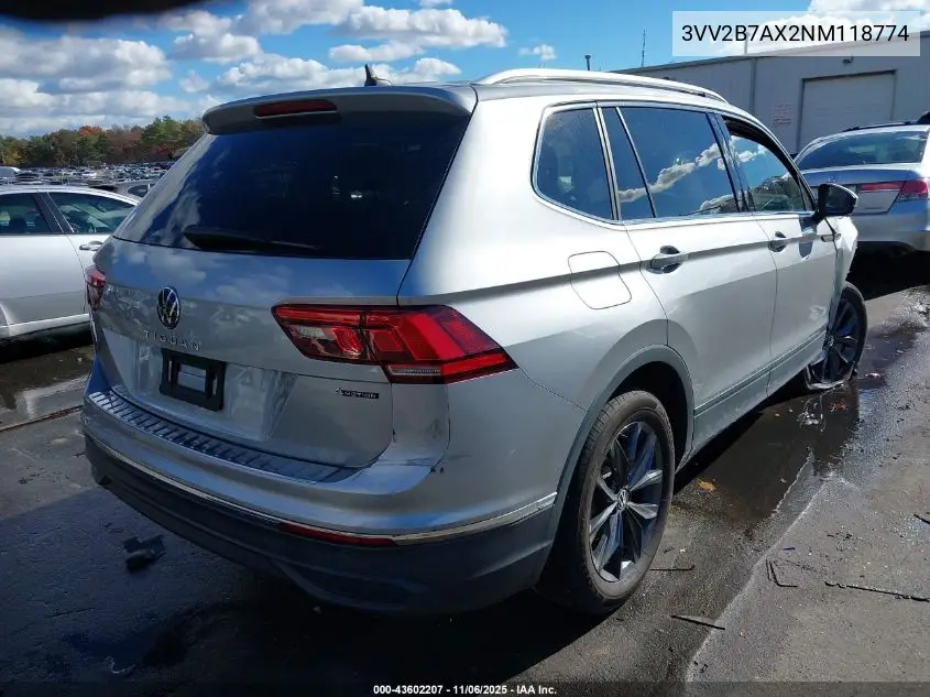 3VV2B7AX2NM118774 2022 Volkswagen Tiguan 2.0T Se