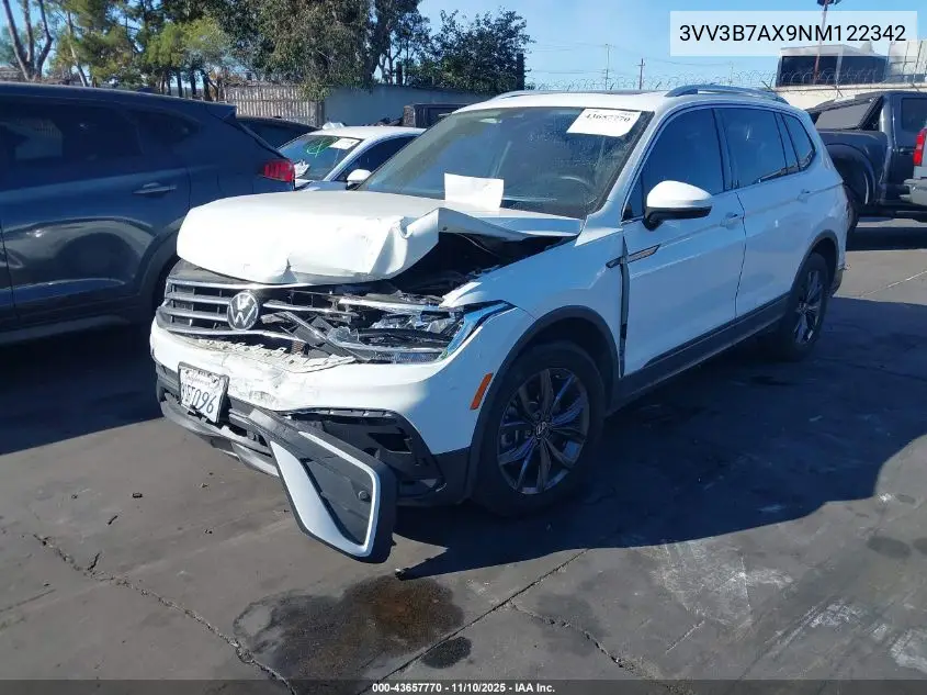3VV3B7AX9NM122342 2022 Volkswagen Tiguan 2.0T Se