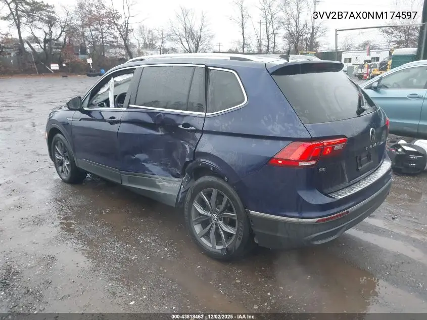 3VV2B7AX0NM174597 2022 Volkswagen Tiguan 2.0T Se