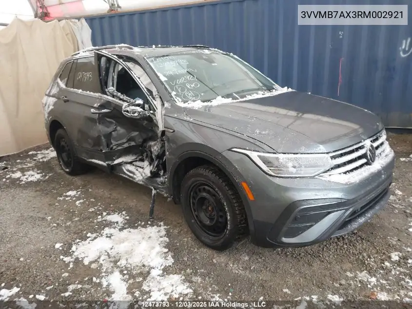 3VVMB7AX3RM002921 2024 Volkswagen Tiguan Comfortline