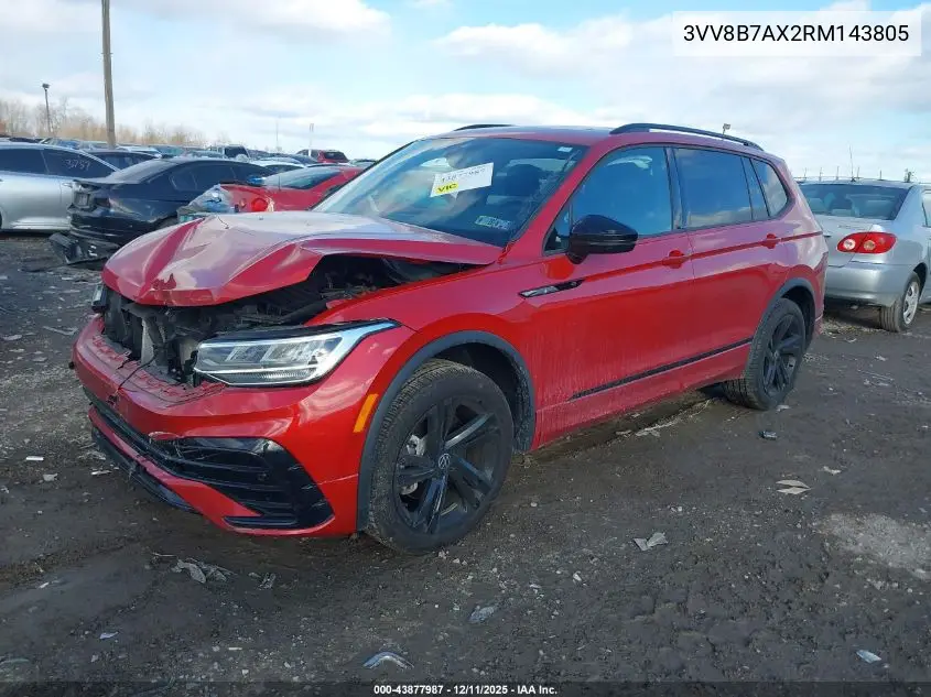 3VV8B7AX2RM143805 2024 Volkswagen Tiguan 2.0T Se R-Line Black