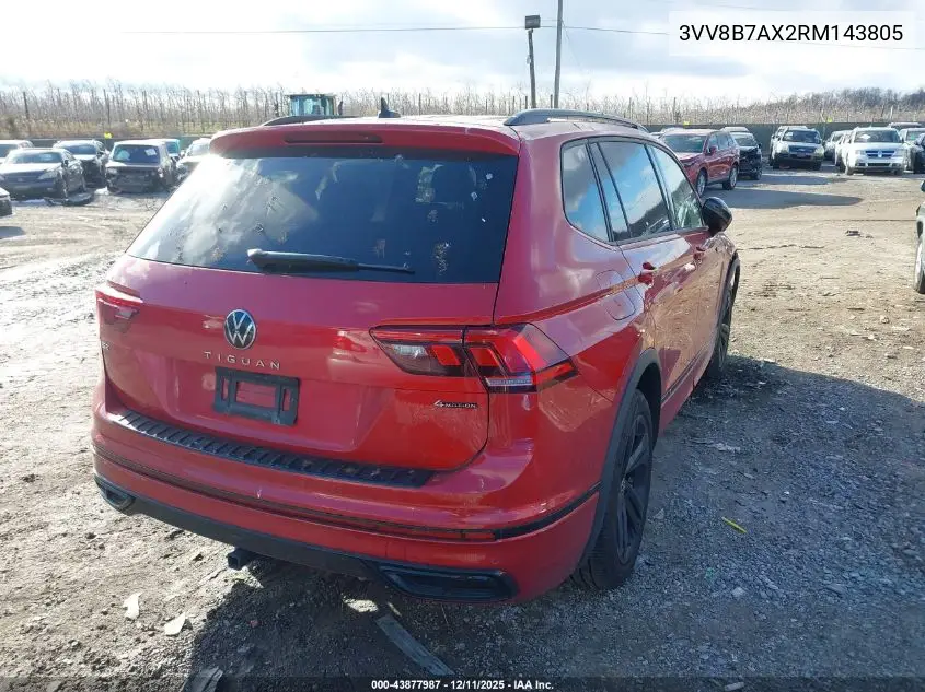 3VV8B7AX2RM143805 2024 Volkswagen Tiguan 2.0T Se R-Line Black