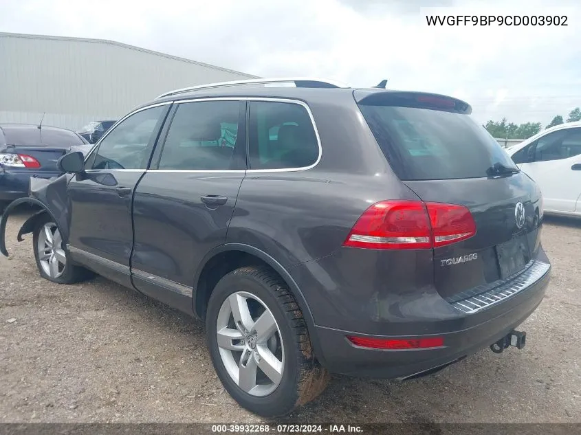 2012 Volkswagen Touareg Vr6 Lux VIN: WVGFF9BP9CD003902 Lot: 39932268