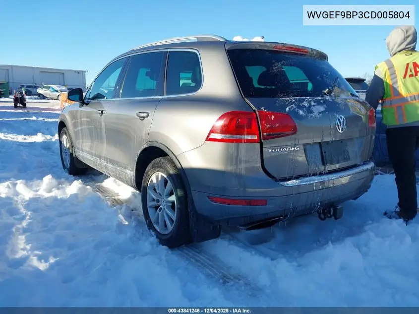 WVGEF9BP3CD005804 2012 Volkswagen Touareg Vr6 Sport