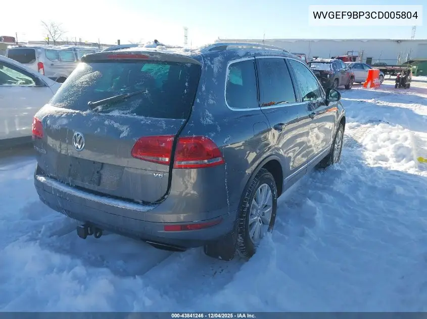WVGEF9BP3CD005804 2012 Volkswagen Touareg Vr6 Sport