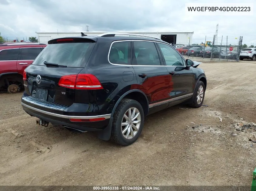 WVGEF9BP4GD002223 2016 Volkswagen Touareg Vr6 Sport