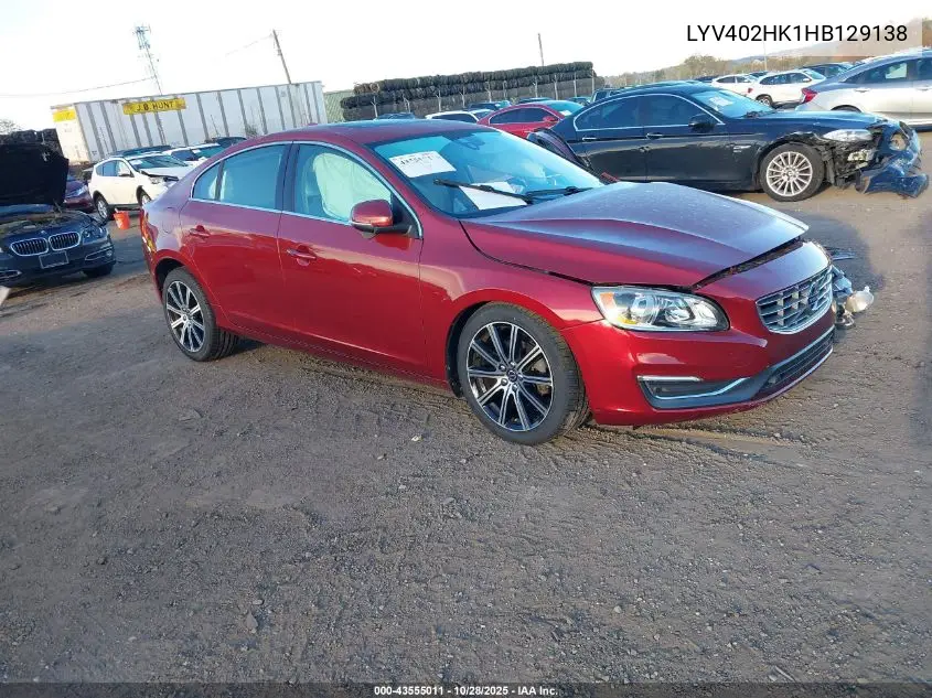 LYV402HK1HB129138 2017 Volvo S60 Inscription T5