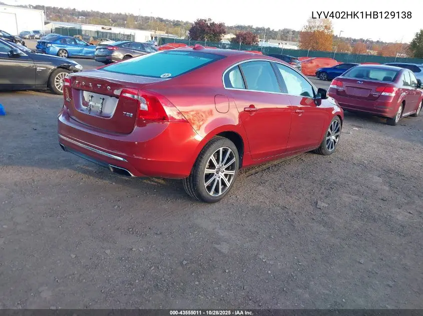 LYV402HK1HB129138 2017 Volvo S60 Inscription T5