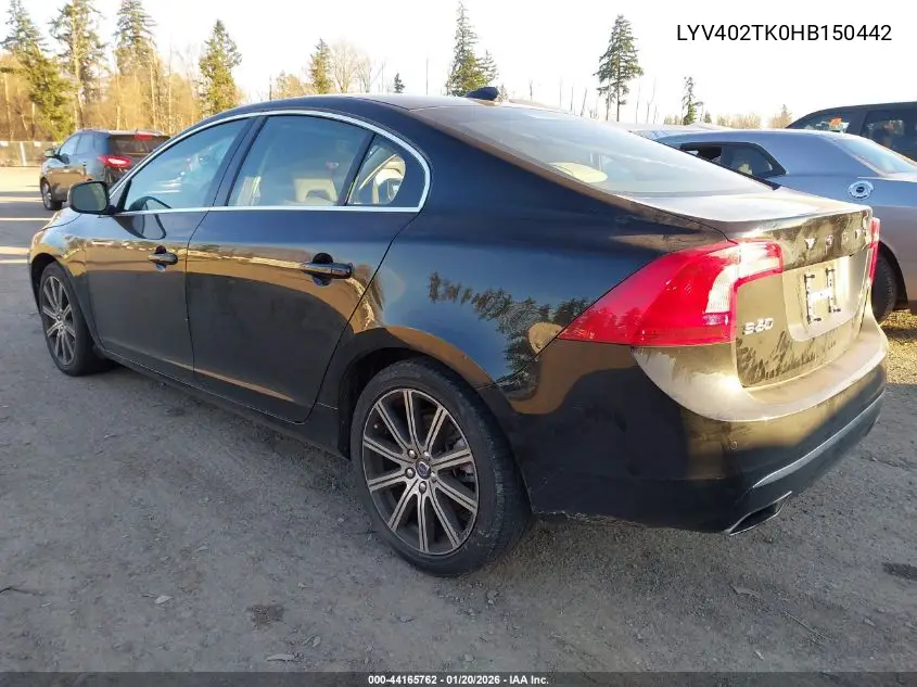 LYV402TK0HB150442 2017 Volvo S60 Inscription T5