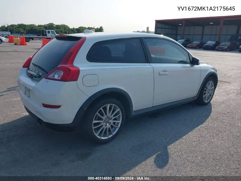 YV1672MK1A2175645 2010 Volvo C30 T5/T5 R-Design