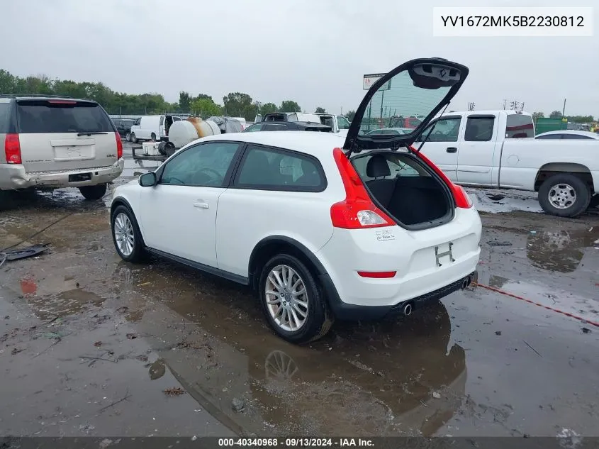 2011 Volvo C30 T5/T5 R-Design VIN: YV1672MK5B2230812 Lot: 40340968