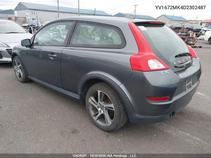 YV1672MK4D2302487 2013 Volvo C30 T5/T5 Platinum/T5 Premier/T5 Premier Plus/T5 R-Design/T5 R-Design Platinum/T5 R-Design Premier