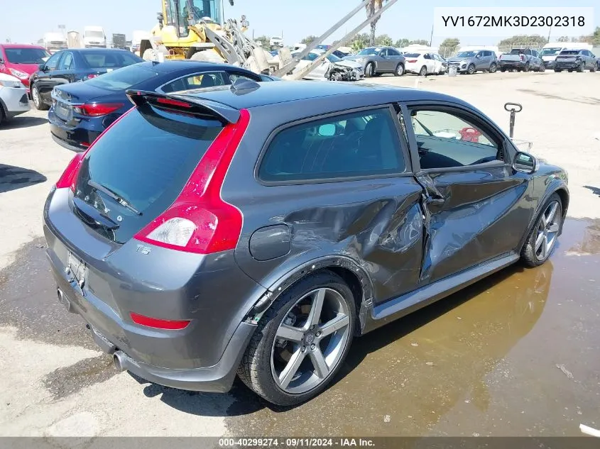 2013 Volvo C30 T5/T5 Platinum/T5 Premier/T5 Premier Plus/T5 R-Design/T5 R-Design Platinum/T5 R-Design Premier VIN: YV1672MK3D2302318 Lot: 40299274