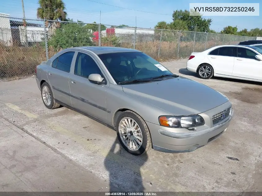 YV1RS58D732250246 2003 Volvo S60 2.4T