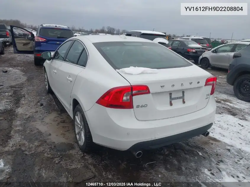 YV1612FH9D2208804 2013 Volvo S60 T5/T5 Platinum/T5 Premier/T5 Premier Plus