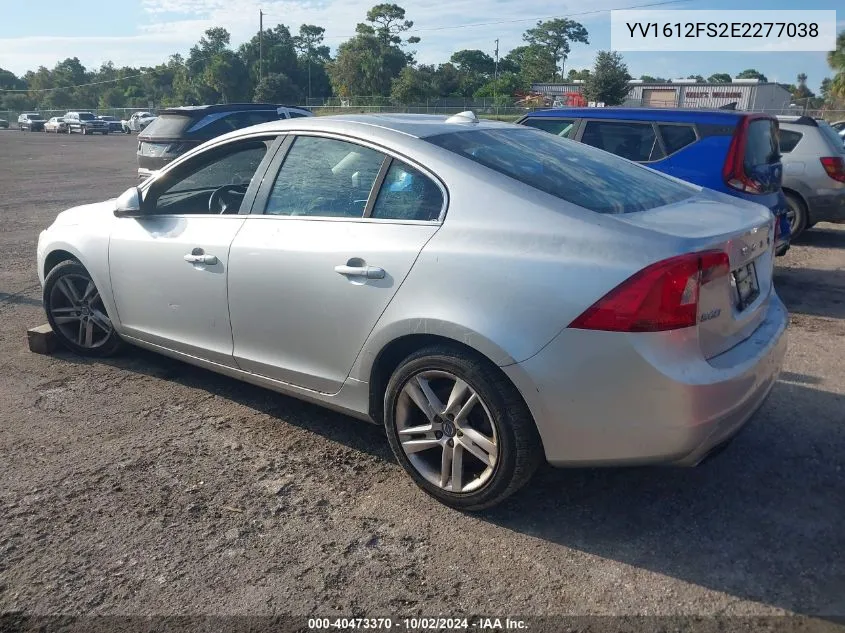 YV1612FS2E2277038 2014 Volvo S60 T5