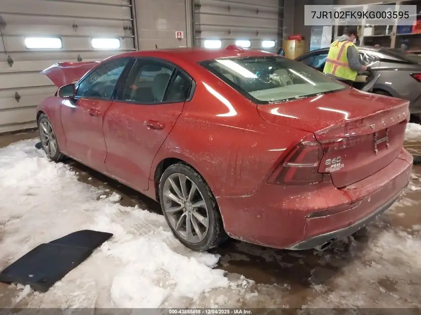 7JR102FK9KG003595 2019 Volvo S60 T5 Momentum