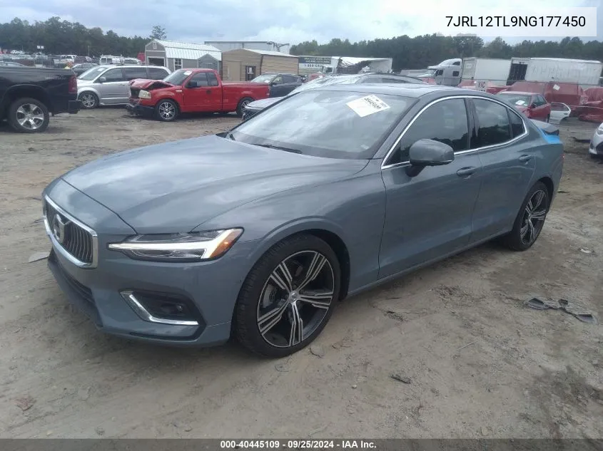 7JRL12TL9NG177450 2022 Volvo S60 B5 Inscription