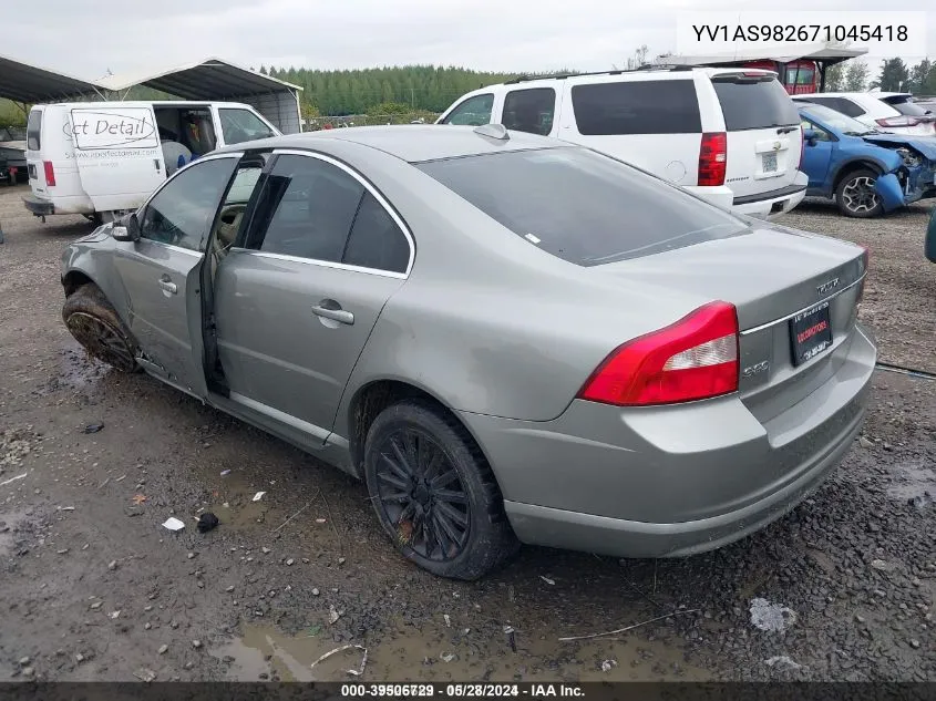 YV1AS982671045418 2007 Volvo S80 3.2